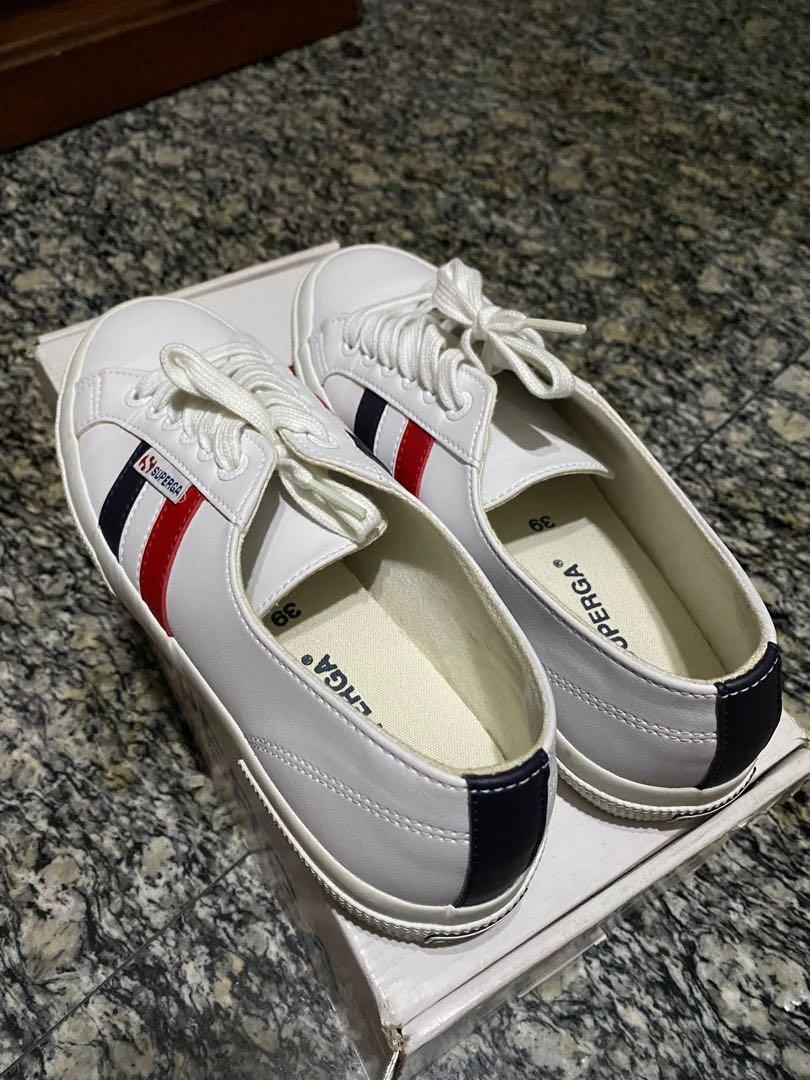 Superga 2750 PU Flag White-Blue-Red, Women's Fashion, Footwear, Sneakers on  Carousell