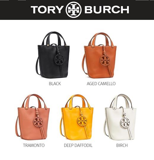 Tory Burch Miller mini bucket bag leather canvas