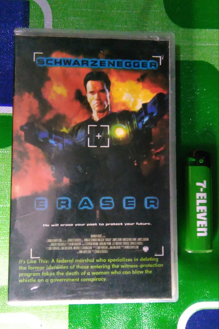 Vintage VHS Tape Movie ERASER, Hobbies & Toys, Music & Media, CDs