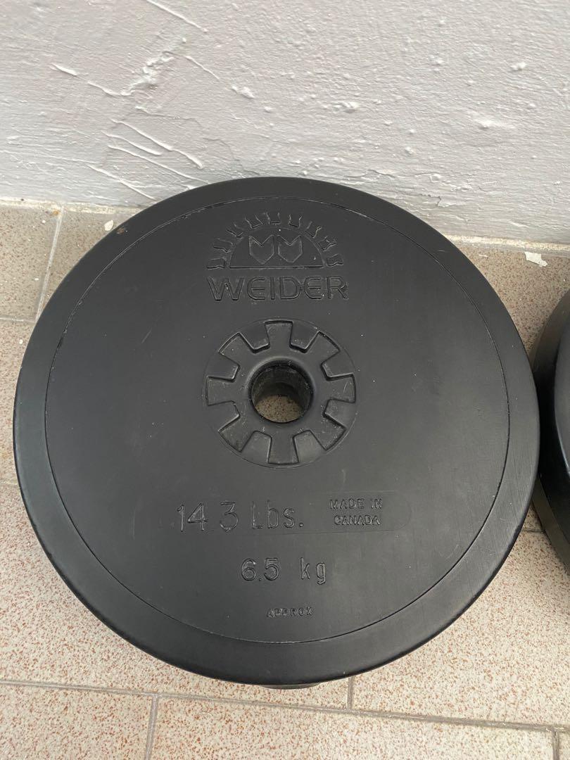 Weider Weights 1 pair 6.5kg 2.8 3cm diameter Sports Equipment Exercise Fitness Weights Dumbbells on Carousell
