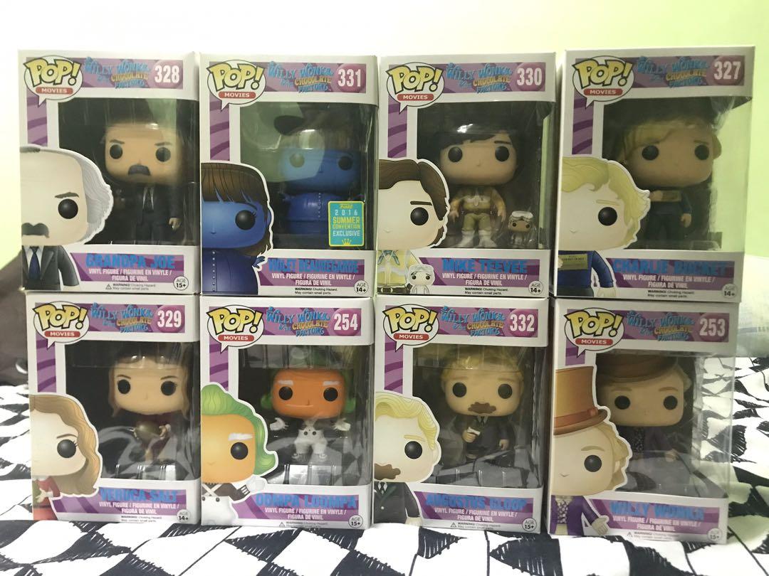 willy wonka funko pop set