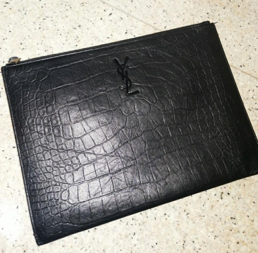 Ysl sales croc clutch