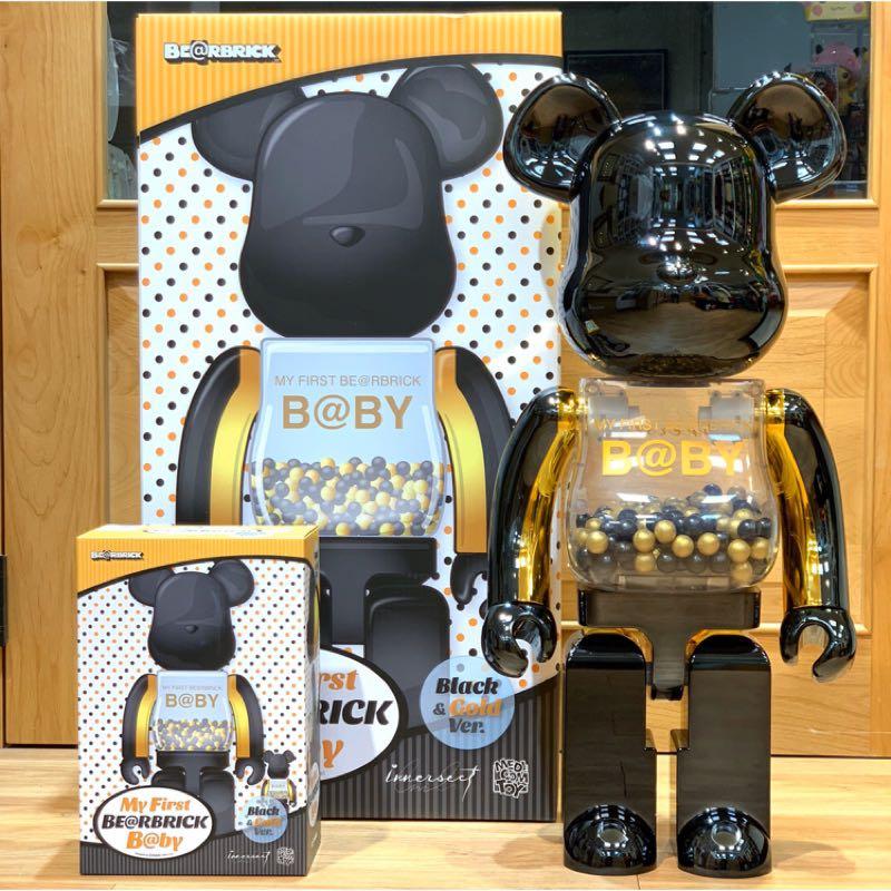 1000% 上海限定my first baby bearbrick b@by be@rbrick 黑金baby gold