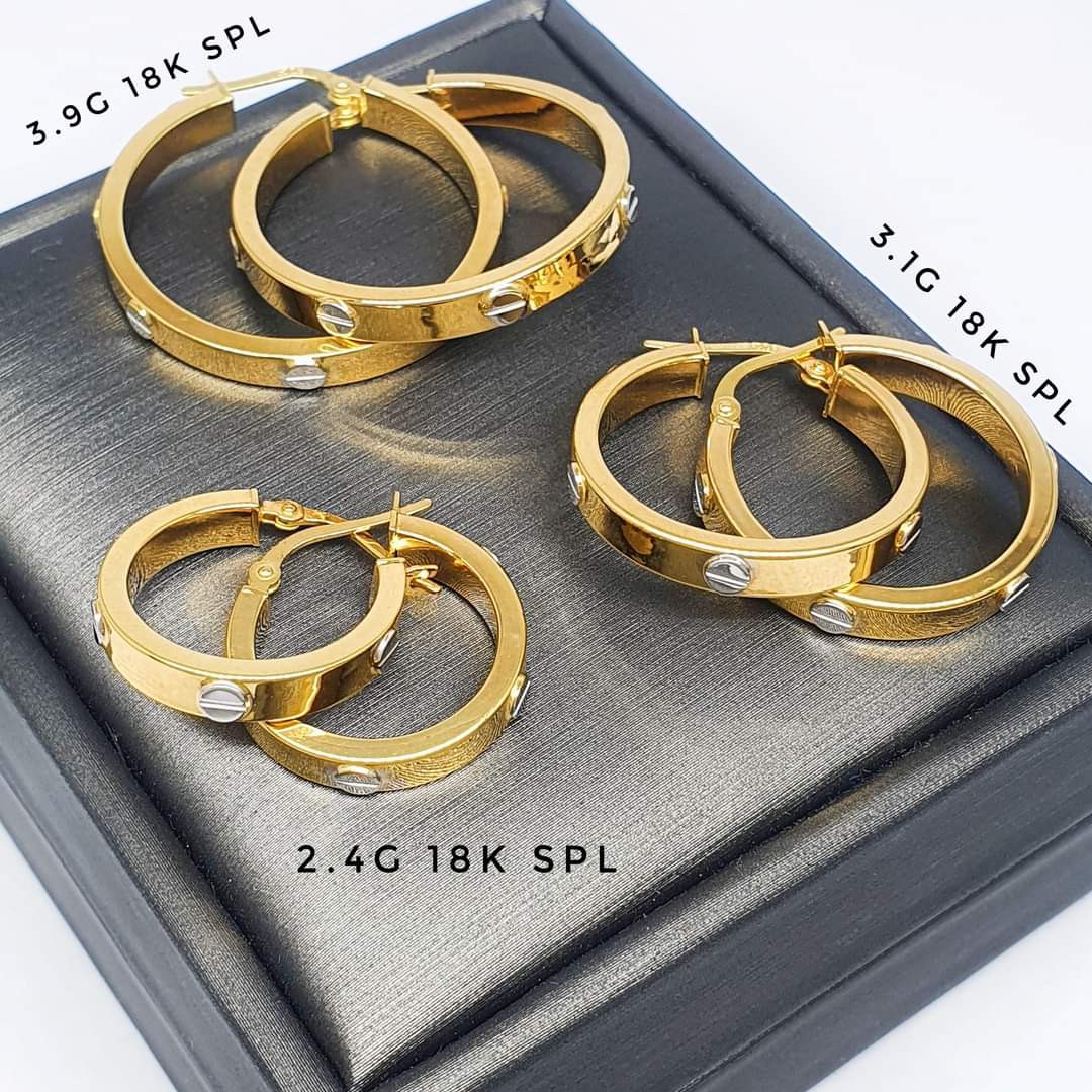 18K Saudi Gold Cartier Earrings SPL 