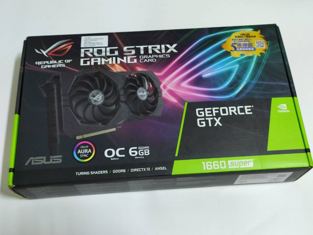 華碩ROG GTX1660S GTX 1660 SUPER, 電腦及科技產品, 電腦周邊