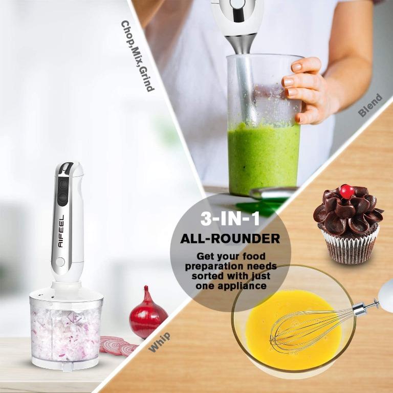 Aifeel Immersion Hand Blender, Set with 500ML Food Processor, Ice