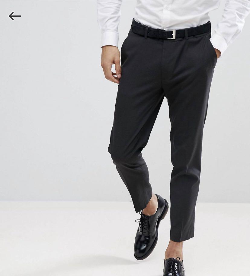 ASOS skinny cropped smart trousers in charcoal Men s Fashion
