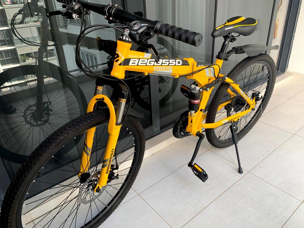 Begasso Foldable Bicycle 26 Inch 2020 Edition Upgraded to 24 Speed Sports Equipment Bicycles Parts Bicycles on Carousell