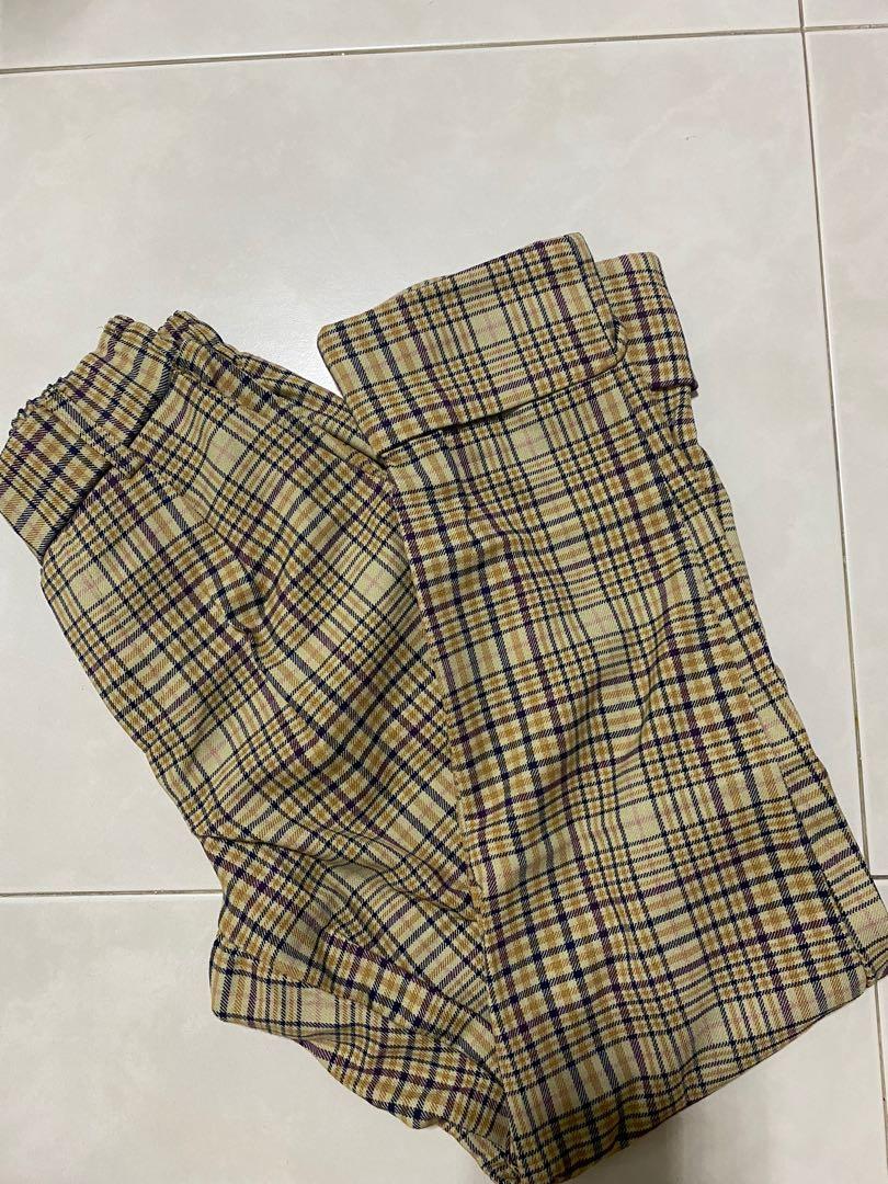 plaid cuffed pants