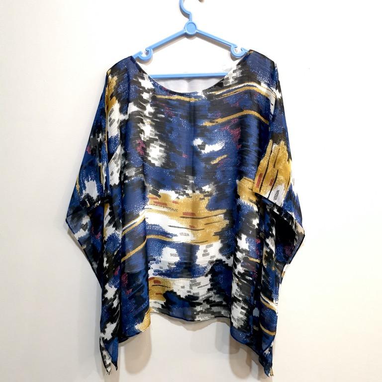 blue and yellow blouse