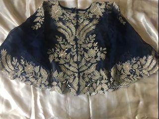 Blue&Gold Lehenga cape