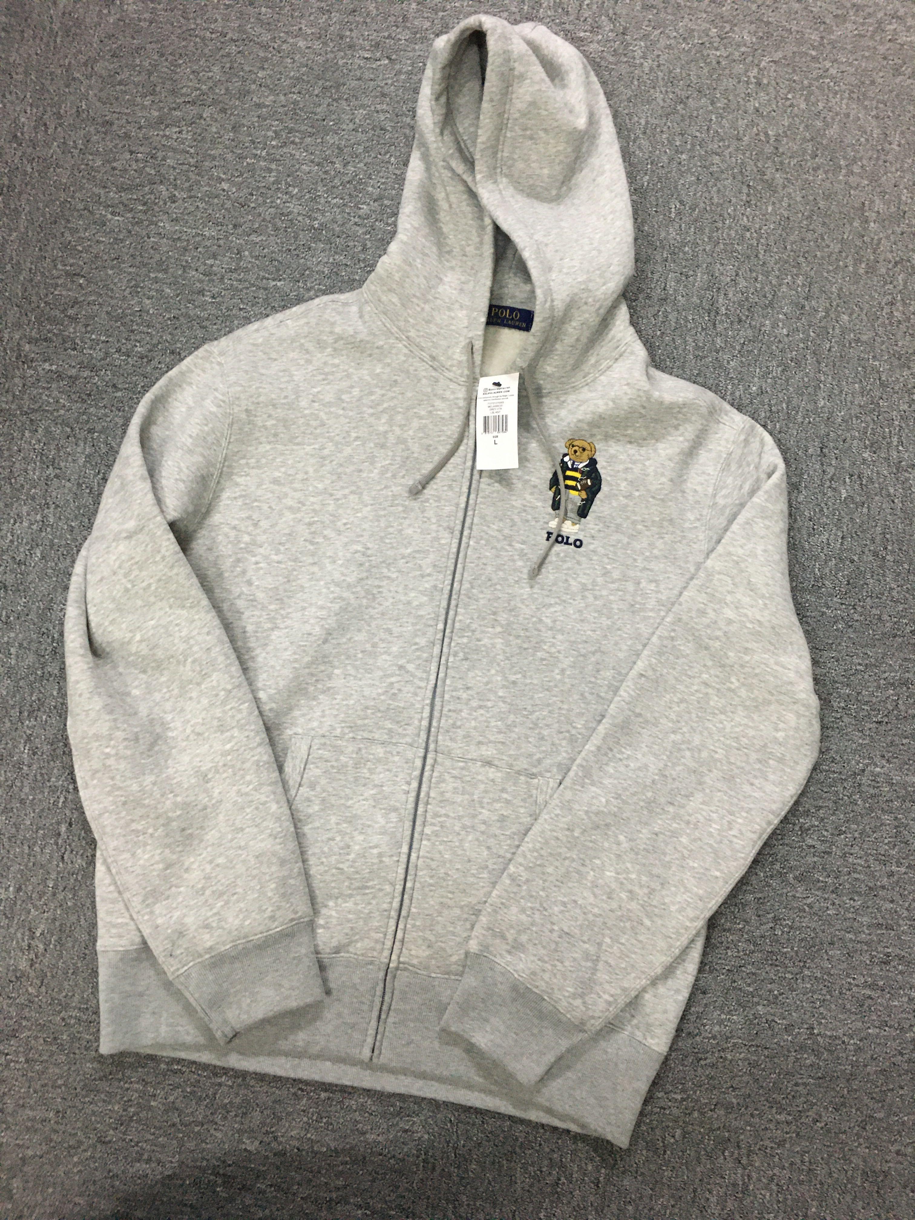 Polo bear zip hoodie store