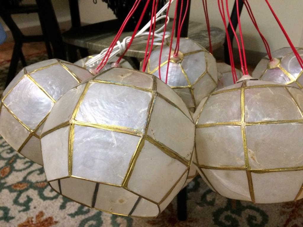 Capiz Balls and Lanterns (Category: Laundry Baskets) located in Manila. Submitted by glenndy_07 (Listing ID 1032619600, Image 1). Description: Capiz Balls and Lanterns Price List : ​4 inch diameter : P 1,395 10 pcs 6 inch diameter : P 1,650 10 pcs 8 inch diameter : P 1,850 10 pcs 10 inch diameter : P 2,500 5 pcs *Includes wires and peanut light bulbs *Available in 110 volts and 220 volts COLORS : Green , yellow , pink , violet , blue , white .