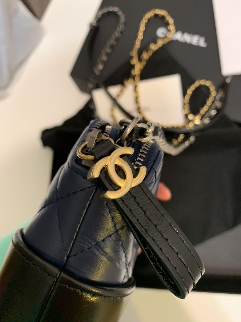 Chanel WOC Gabrielle bag handbag blue & black gold & silver chain