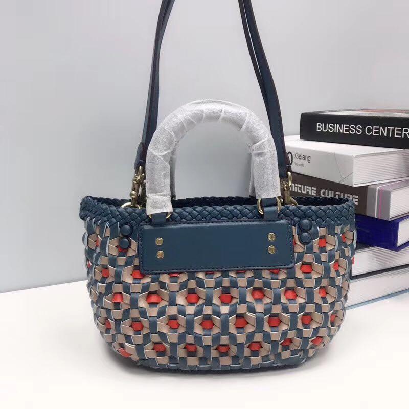 coach woven tote 16