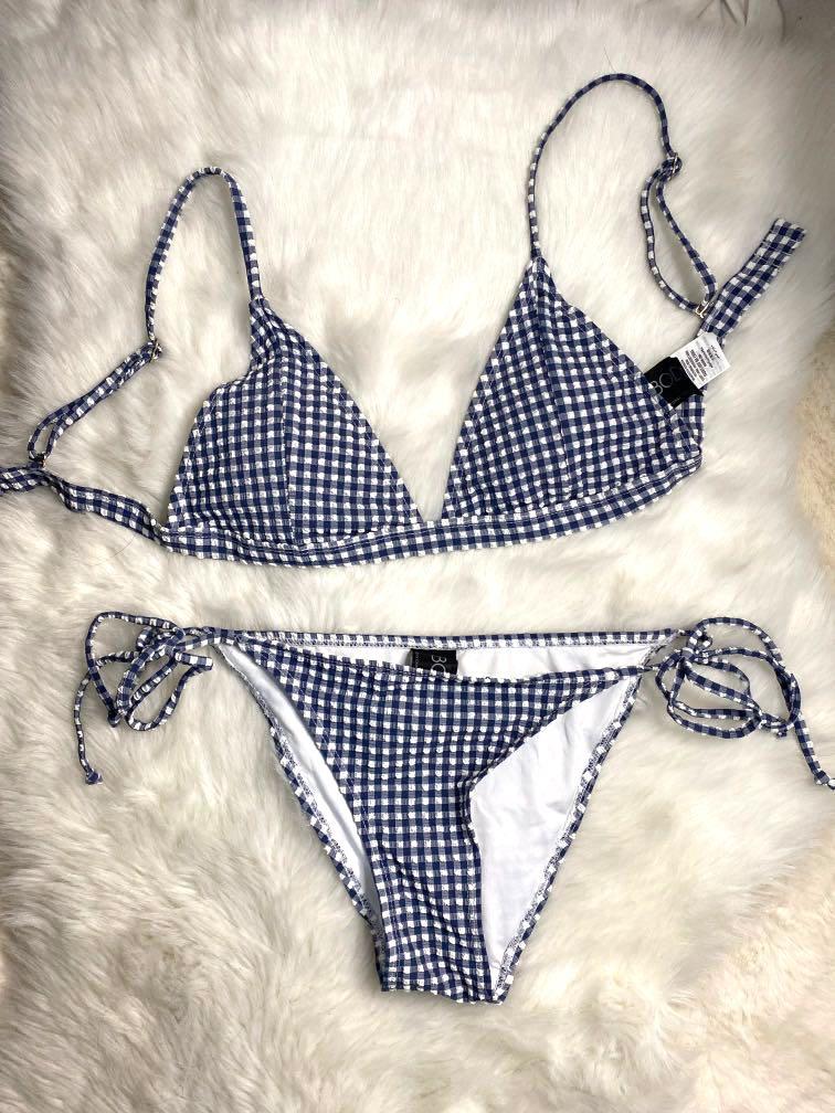 checkered swimsuit top