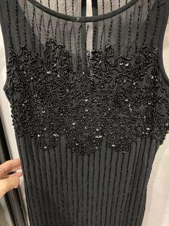 Dorothy Perkins Full Beaded Fringe Black Dress
