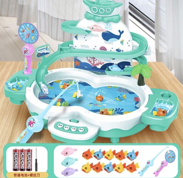 Electronic Fishing Game Toy with Slideway, Flying Dolphin and Music,  Hobbies & Toys, Toys & Games on Carousell