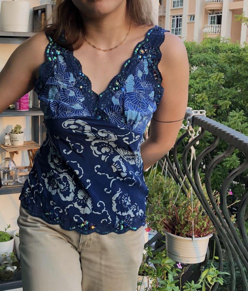 floral sequin top
