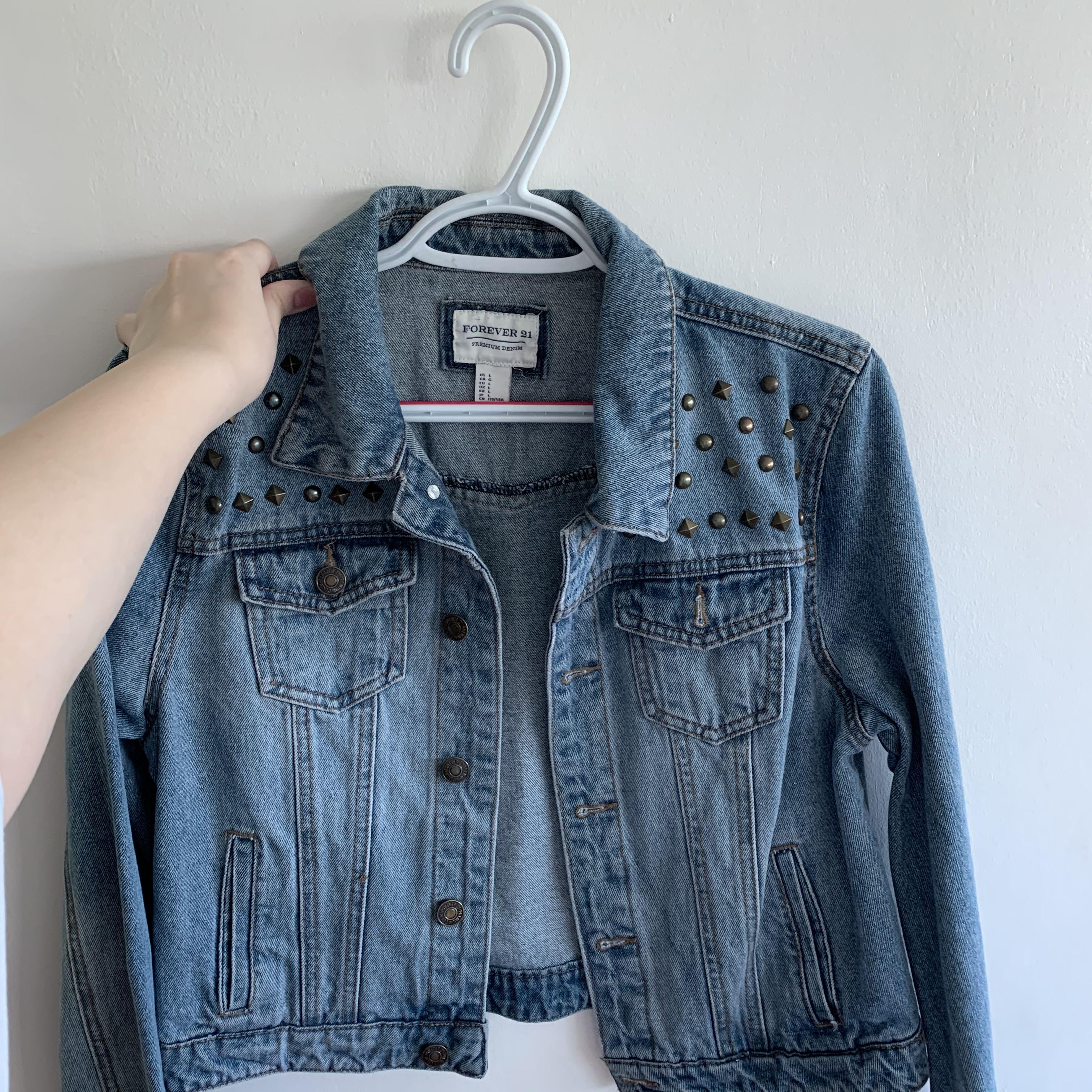 Studded denim jacket forever 21 discount