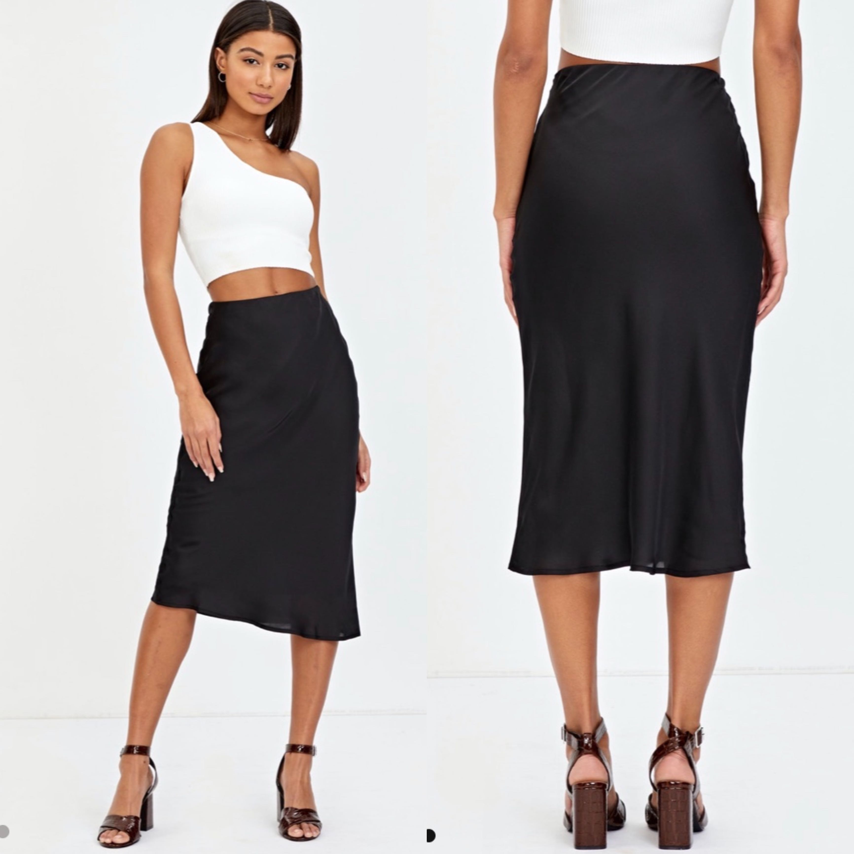Black midi new arrivals skirt glassons
