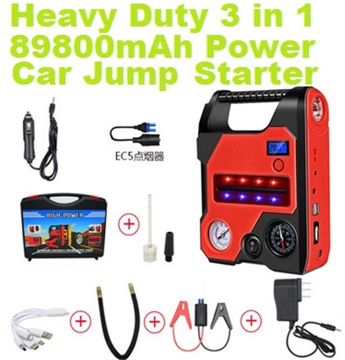 89800mAh Heavy Duty Car Jump Starter Pack Booster Battery USB Charger Power Bank 