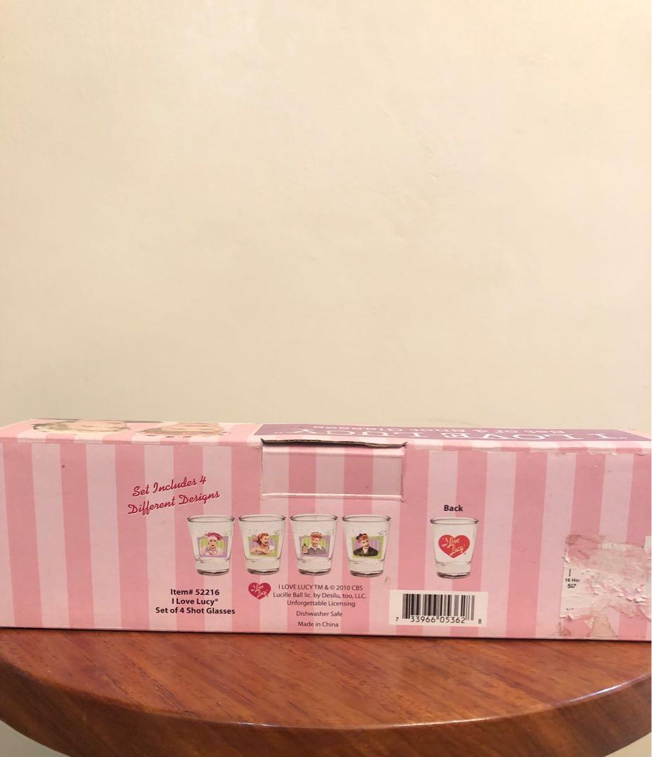 I Love Lucy Shot Glass (Category: Other Kitchenware & Tableware) located in Quezon City. Submitted by lmdavid (Listing ID 1032600440, Image 2). Description: I Love Lucy Shot Glasses Set of 4 Shot Glasses.