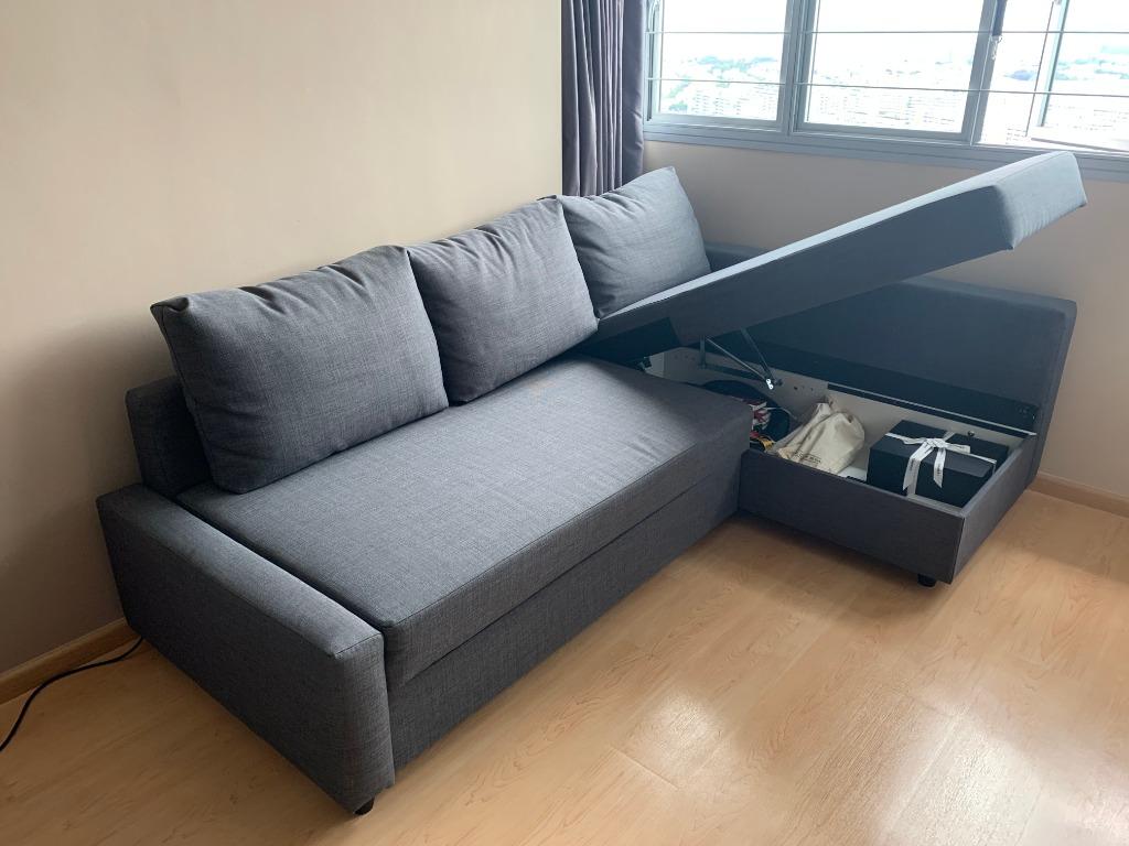 ikea friheten l shape sofa bed with storage in bargain furniture home living furniture sofas on carousell