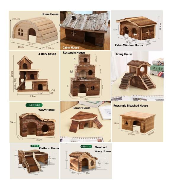 Instock Hamster Wooden House Hamster Hideout Pet Supplies
