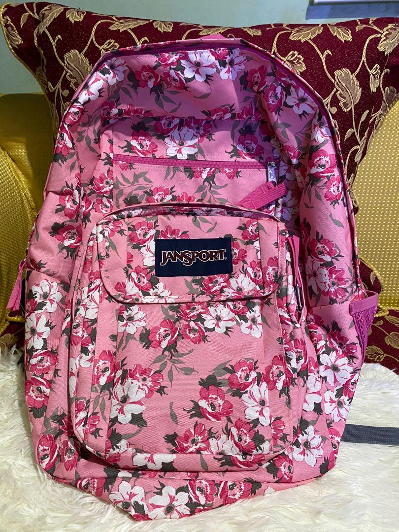 Jansport Pink Floral backpack Women s Fashion Bags Wallets Backpacks on Carousell