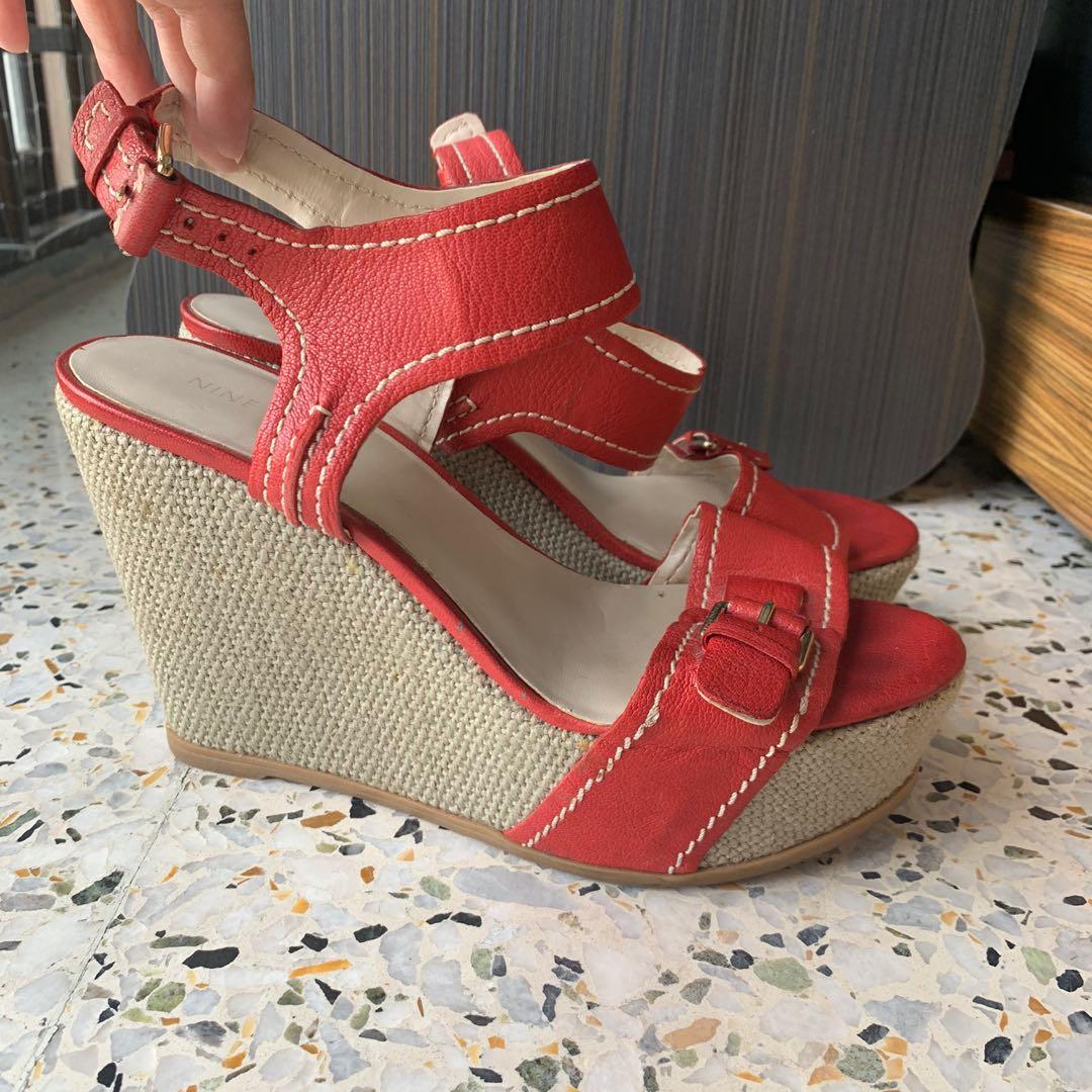 Red wedges best sale