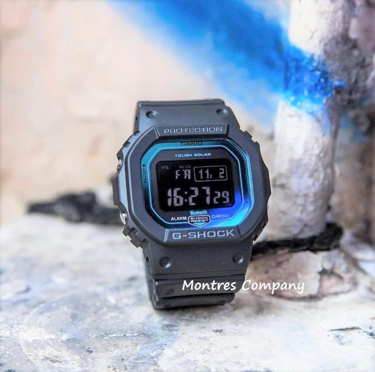 Montres Company香港註冊公司 28年老店 卡西歐casio 藍牙藍芽blue Tooth Bluetooth 六局電波太陽能光動能藍黑色g Shock Gwb5600 Gw B5600 Gw B5600 2 經典款五款色有現貨 名牌 手錶