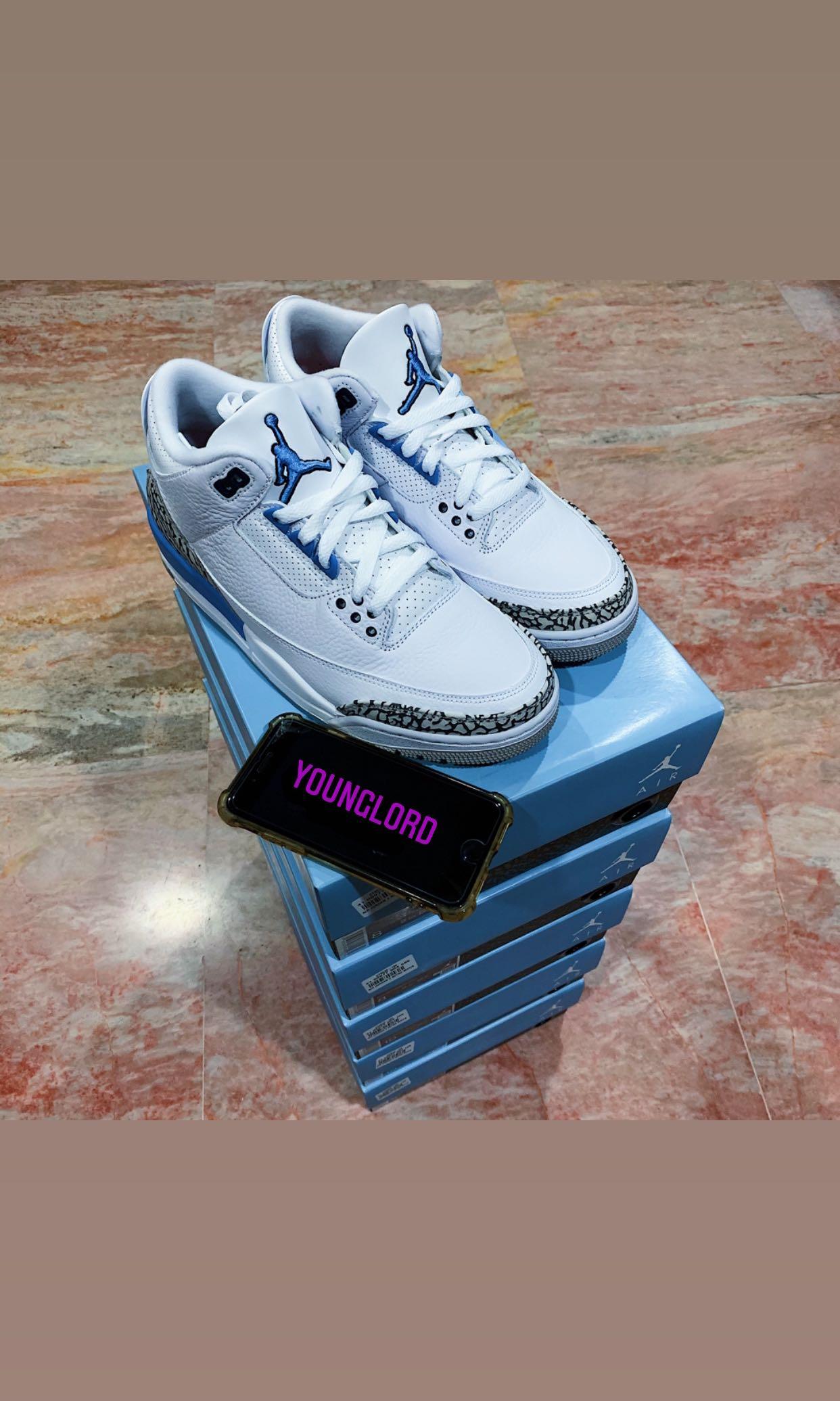 Nike Air Jordan 3 Retro Unc Men S Fashion Footwear Sneakers On Carousell