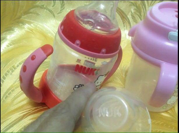 NUK Hello Kitty bottle (Category: Breastfeeding & Bottle Feeding) located in Quezon City. Submitted by bees.kitty (Listing ID 1032662250, Image 3). Description: Take both for P250 Sold as set Red - NUK brand Pink - no brand, made in japan PRELOVED!! What you see is what you get Cross-posted .