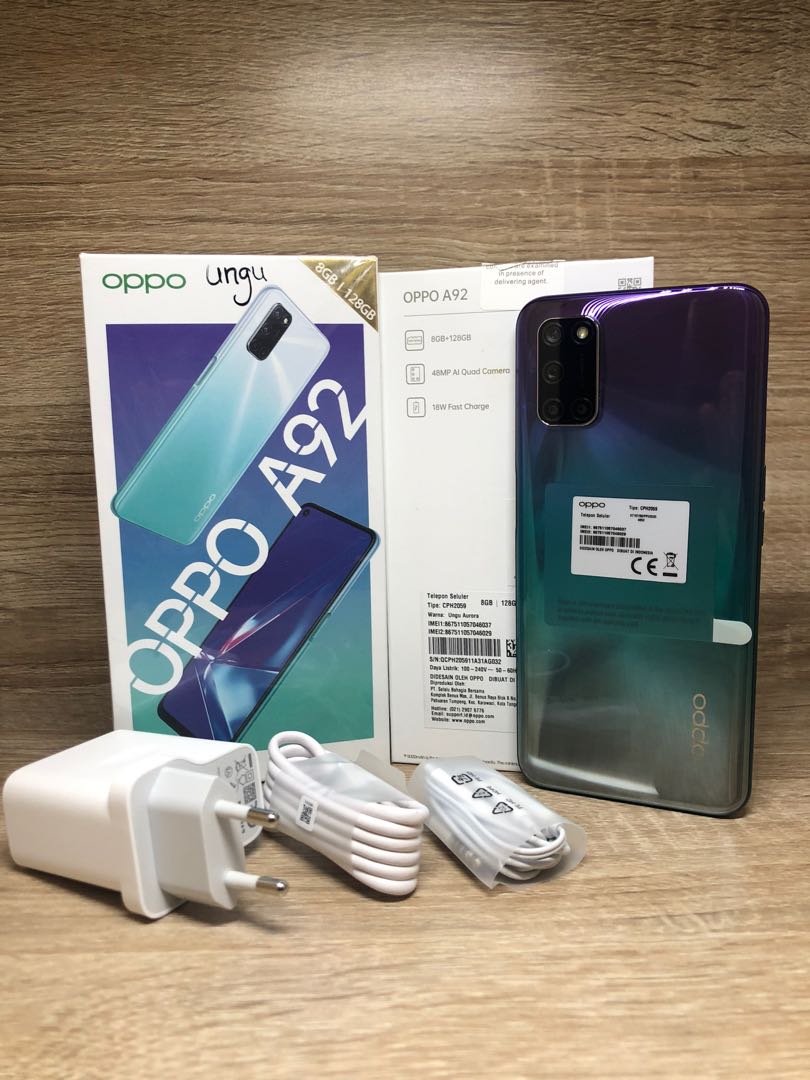 Oppo A92 8 128gb Ungu Aurora Telepon Seluler Tablet Ponsel Android Oppo Di Carousell
