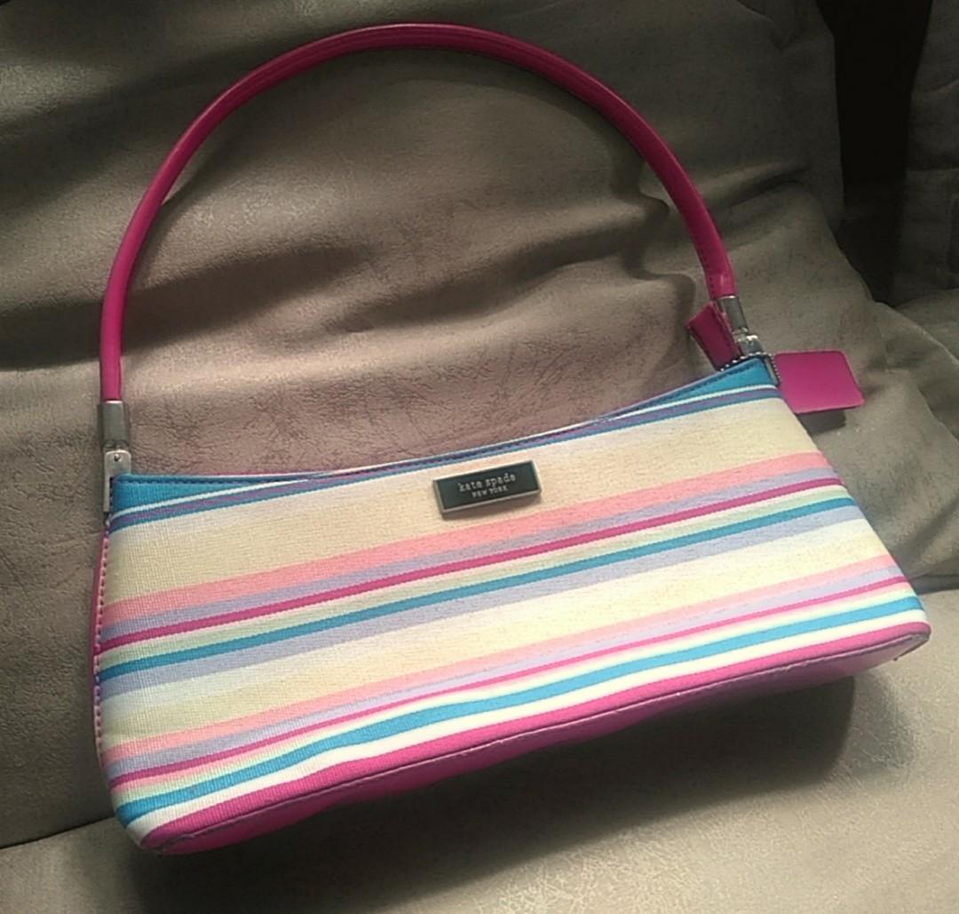 Kate Spade All Day Sailing Stripe Large Tote + Wristlet Tamarillo Orange  Multi - ShopperBoard