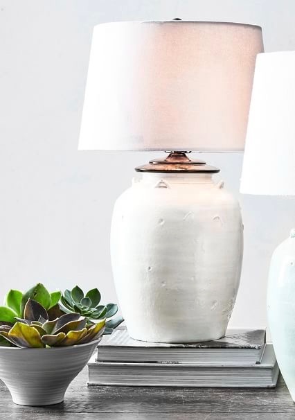 Courtney Ceramic Table Lamps, Courtney Ceramic Table Lamp Ivory