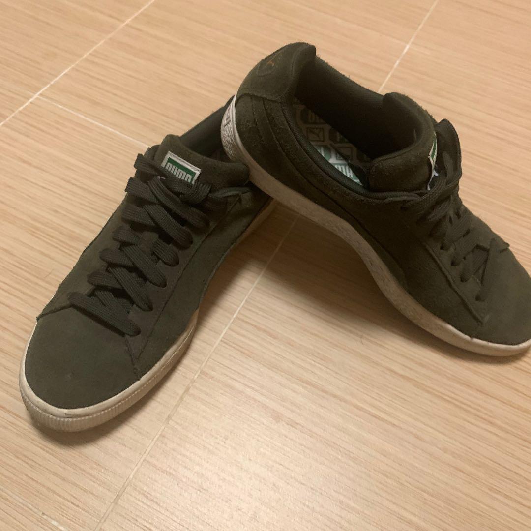 army green puma sneakers