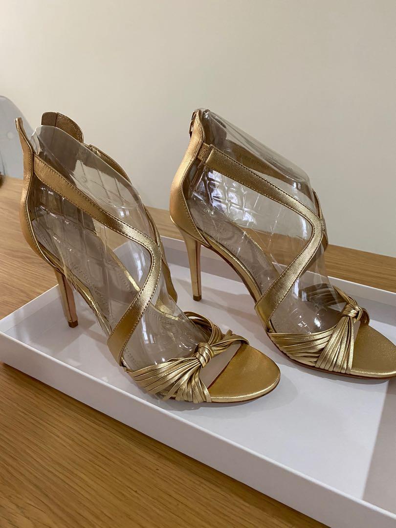 SANDRO Gold High Heels, Women's Fashion 