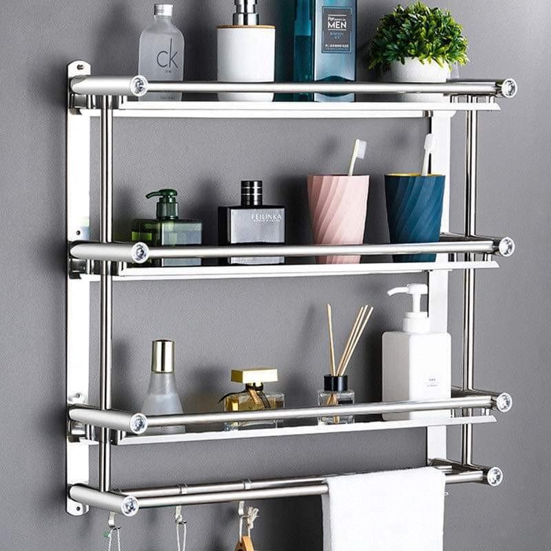 Shelf Stainless Steel Bathroom Toilet Bath Towel Rack Hook Hanging On The Wall Home Furniture Furniture Fixtures Shelves Drawers On Carousell