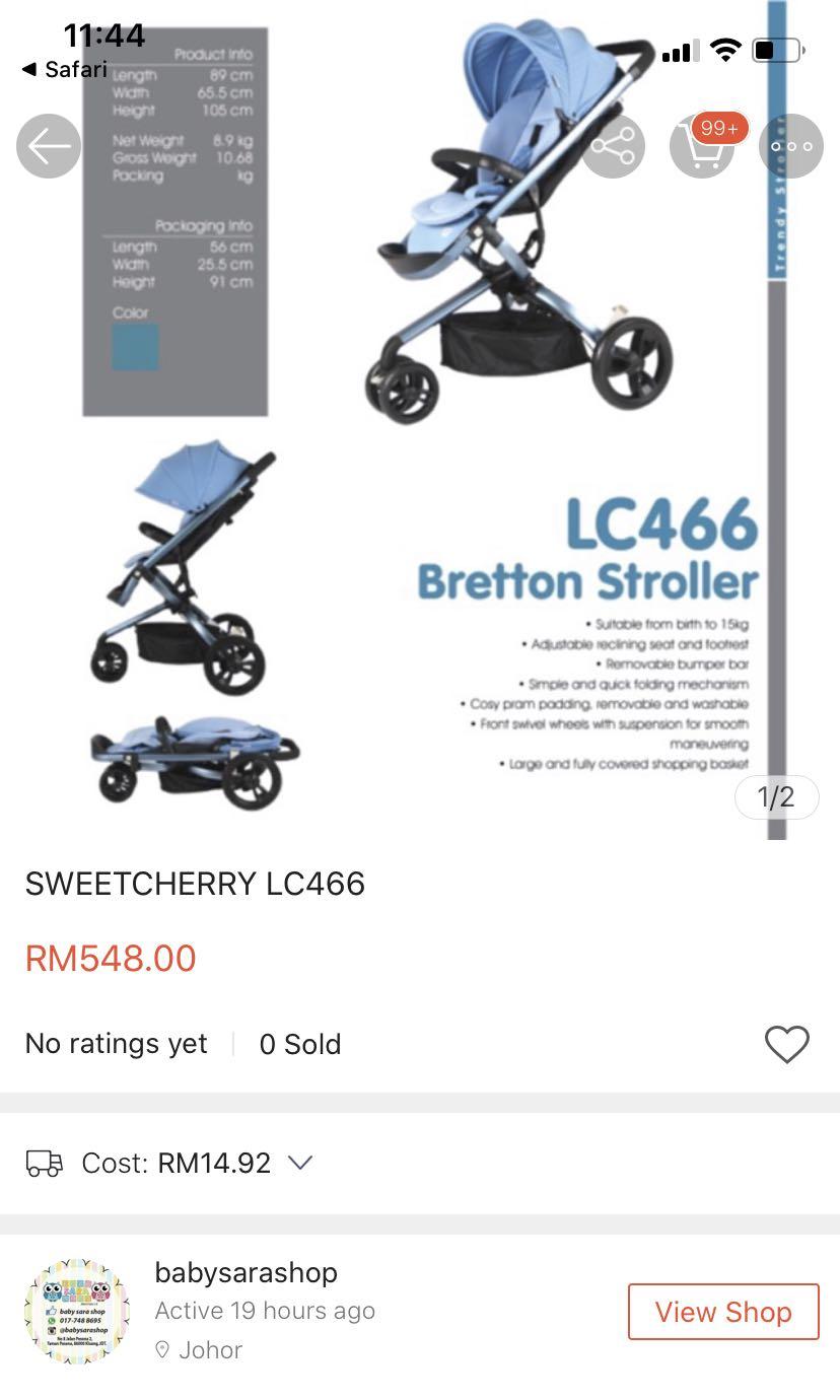 sweet cherry bretton stroller lc466