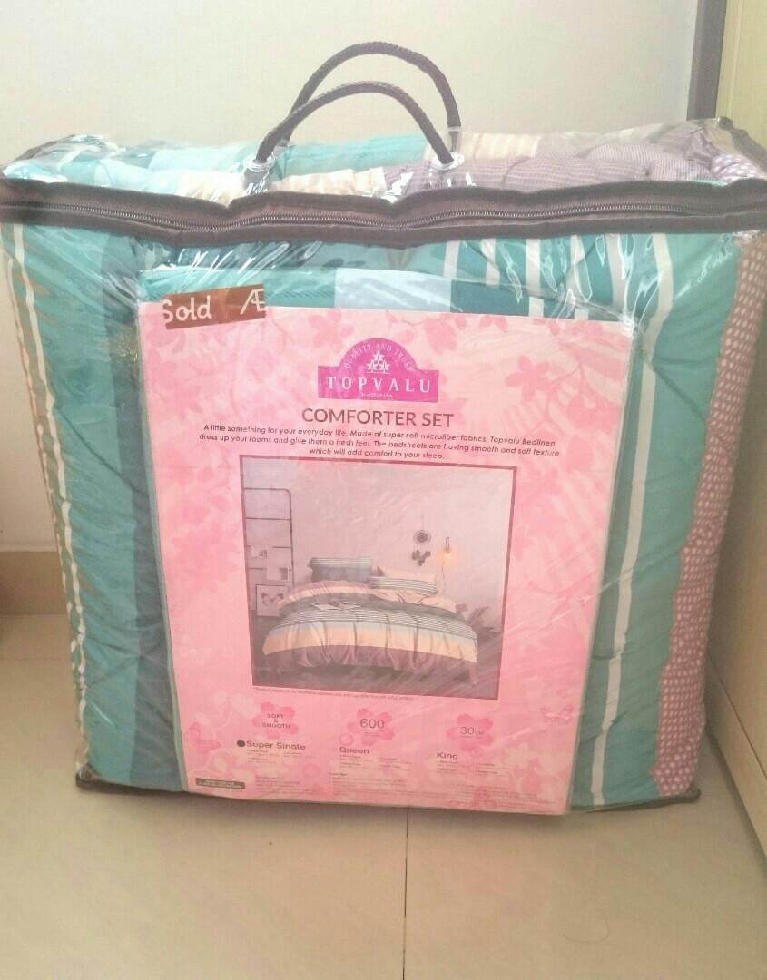 Topvalu Super Single Comforter Set, Furniture & Home Living, Bedding