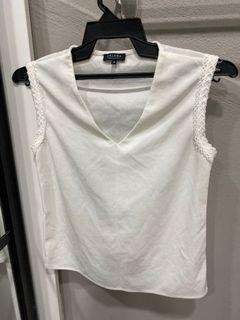 Zalora White V neck top