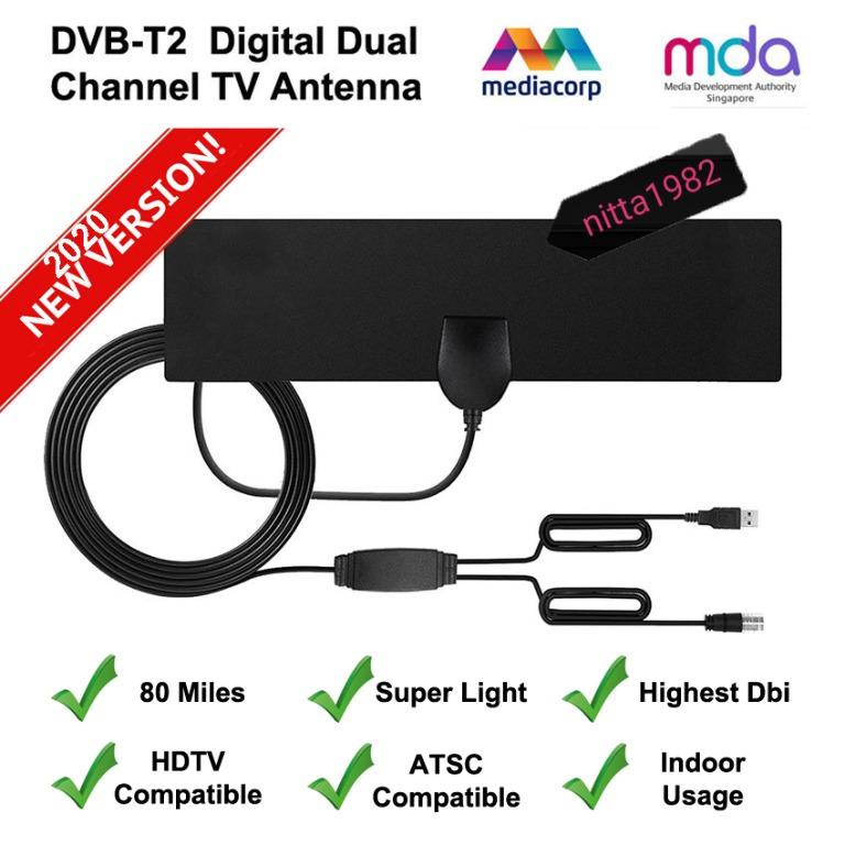 2020 Best Plate Antenna for TV HDTV Digital DVB-T2/FM Dual channel. Super  Strong Receiving Quality., Home Appliances, TVs & Entertainment Systems on  Carousell
