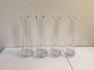 4 pcs clear glass vase