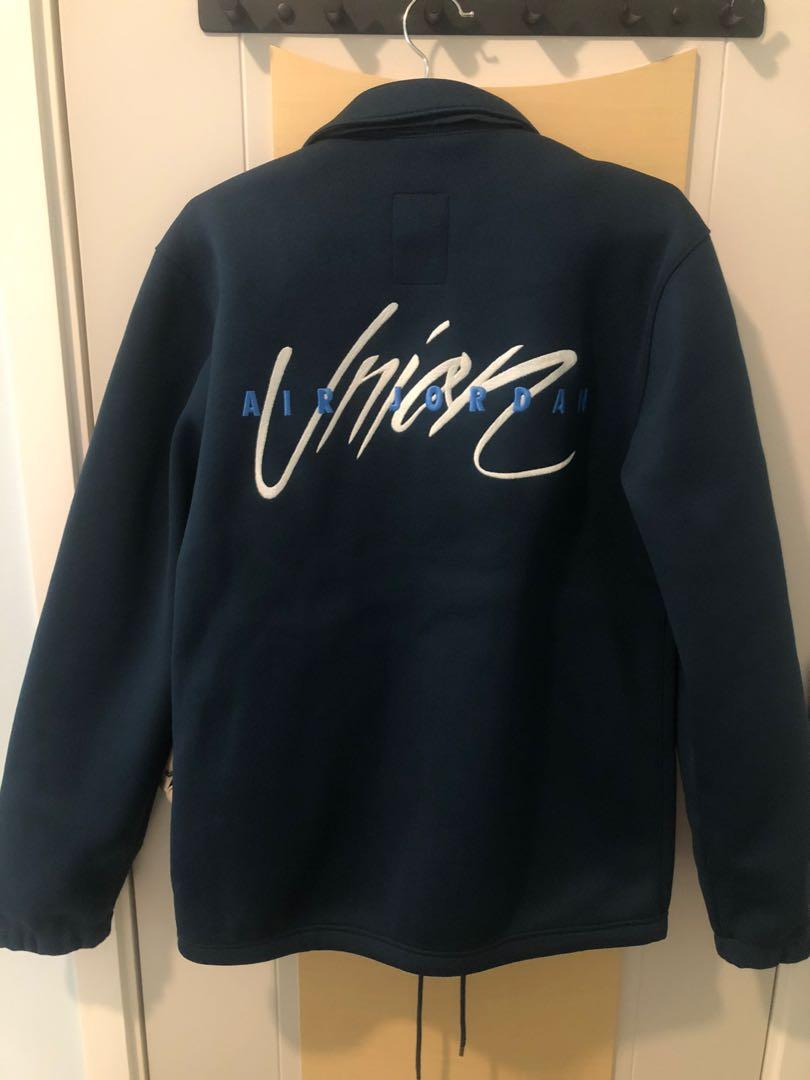 極罕有* Union LA x Air Jordan Coaches Jacket Navy Size S New, 男