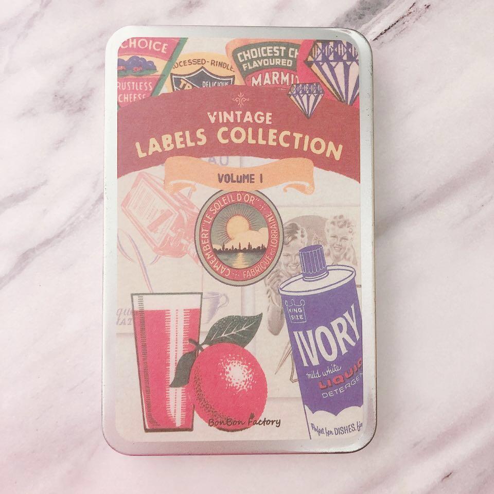 韓國vintage Label Sticker 貼紙 復古風 懷舊 手帳 素材 文房具 文具 文青必備 手作 自家設計 美術工具 Carousell