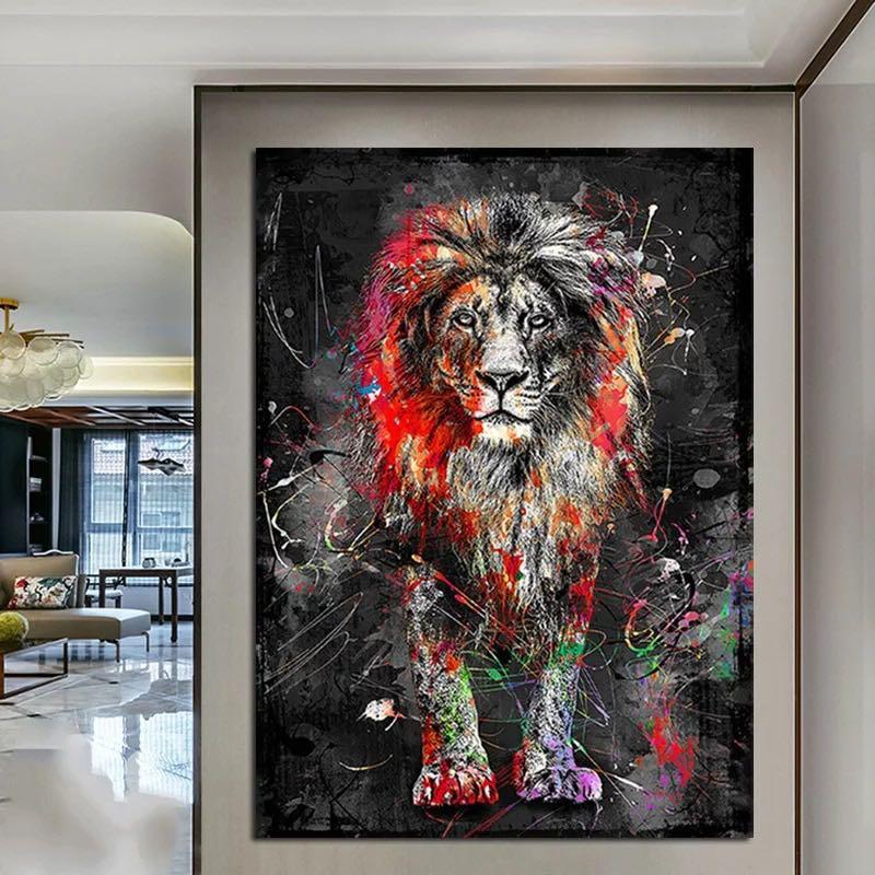 Abstract Lion Guardian Lion Painting Mordern Animal Art Canvas Painting Wall Art Design Craft Art Prints On Carousell Blue eyed lion, lion painting, lion canvas, lion king, lion art, lion poster, lion wall art, lion print, lion king paintinglion painting designed with 100% premium canvas that comes with utmost durability, ready to hang; abstract lion guardian lion painting
