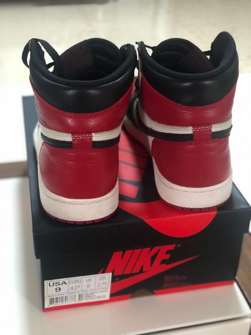 Air Jordan 1 Bred Toe 2018 Men s Fashion Footwear Sneakers on Carousell