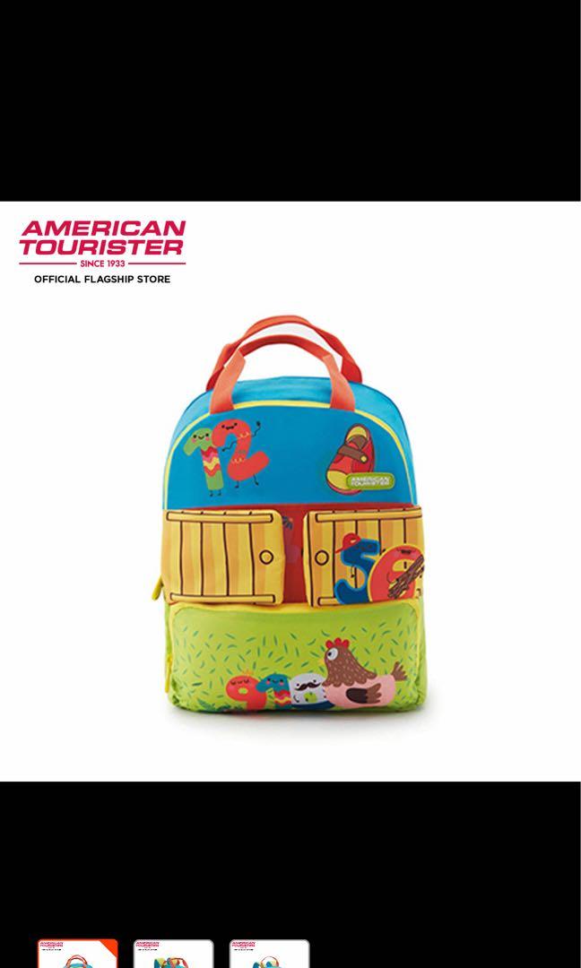 Wholesale American Tourister Back to School Backpack Tiddle 02 Coral Blue  with best liquidation deal | Excess2sell
